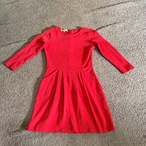 Women's Red Long-Sleeve Fit & Flare Dress